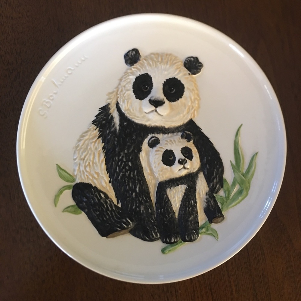 Vintage Goebel Mothers Series 3rd Edition Plate 1977 Panda Bear & Baby Third
